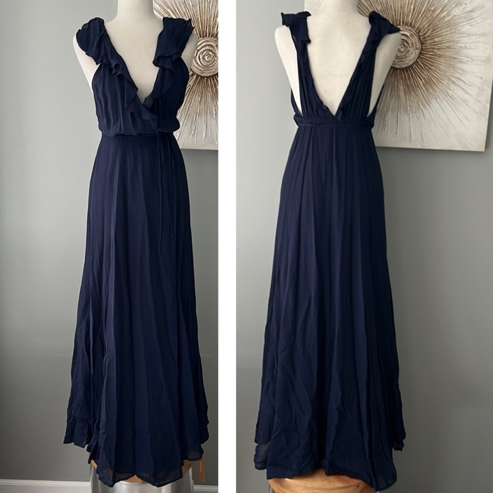 Reformation Peppermint Dress in Navy Blue - Picture 7 of 16